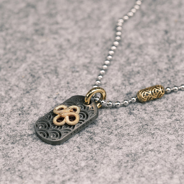 Dogtag Snake Black Necklace