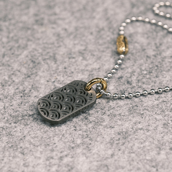 Dogtag Snake Black Necklace