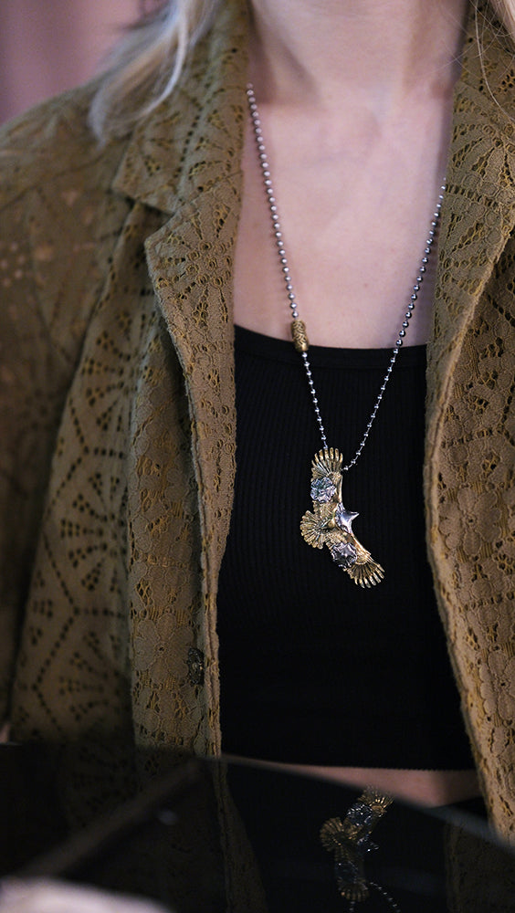 Eagle Gold Flower Necklace