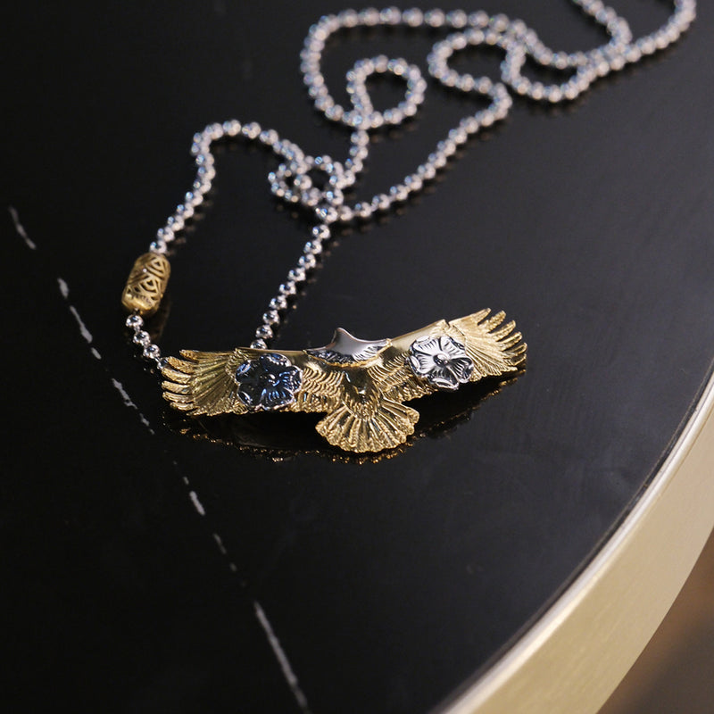 Eagle Gold Flower Necklace